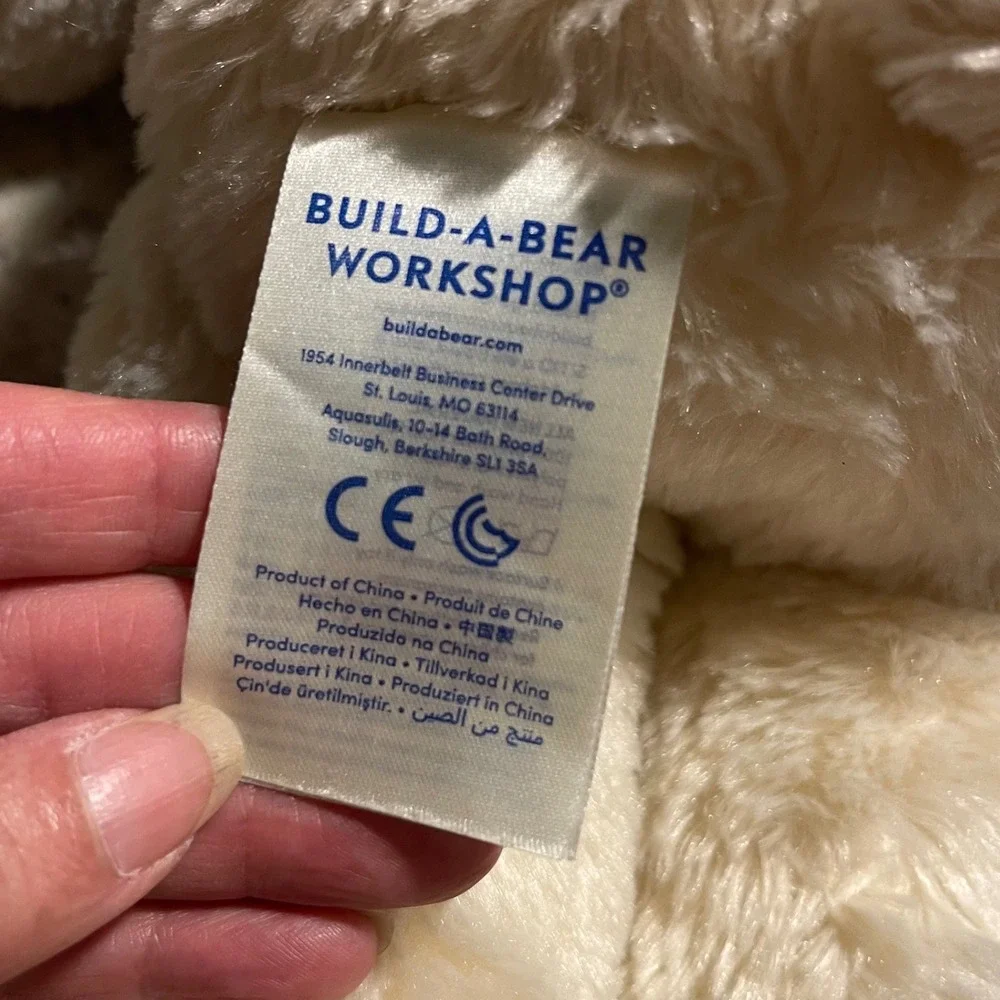 Build a Bear Workshop Cream Teddy Bear Plush‎ Stuffed Animal 